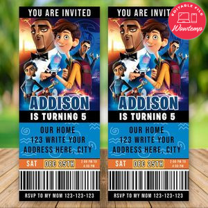 Editable Pies In Disguise Birthday Ticket Invitation Instant Download