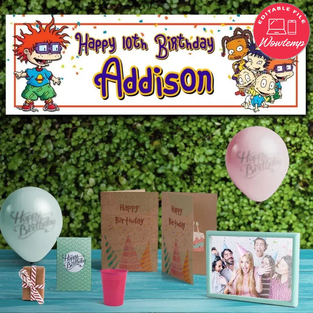 Rugrats Birthday Banner Printable Instant Download | Wowtemp