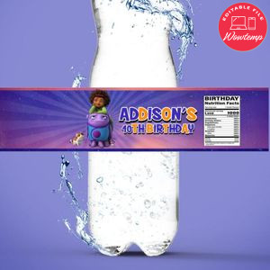 Dreamworks home Birthday Water Bottle Label Template to Print at Home Instant Download