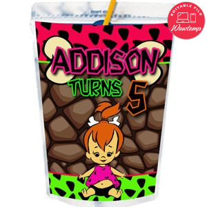Flintstone Capri Sun Labels Digital File Printable Instant Download