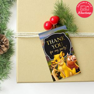 Simba Lion King Party Favor Tag Printable Instant Download