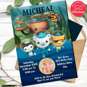 Editable Octonauts Party Invitation With Photo Instant Download