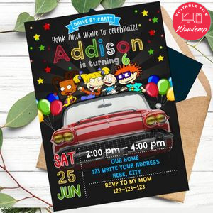 Rugrats Drive By Birthday Parade Invitation Printable Instant Download