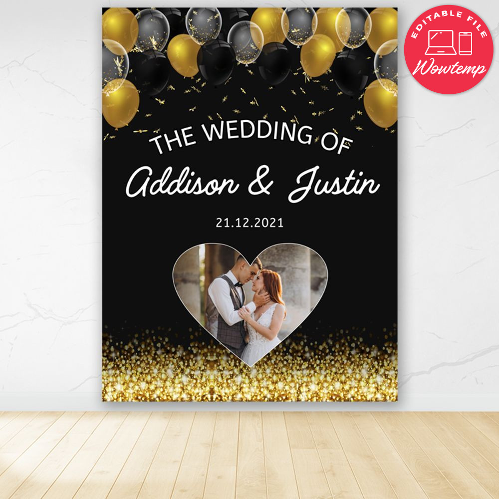 Wedding Backdrop Digital File Template DIY | Wowtemp