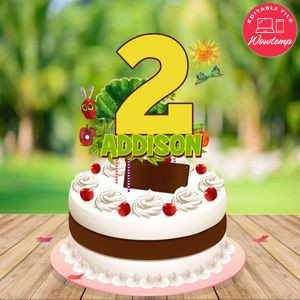 Very Hungry Caterpillar Birthday Cake Topper Template Printable Instant Download