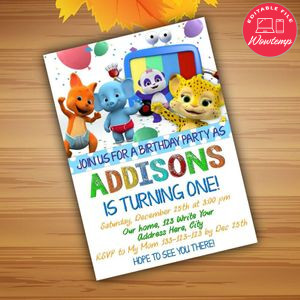 Editable Word Party Invitation For Boy Or Girl Instant Download