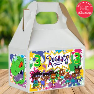 African American Rugrats Gable Boxes Label Template to Print at Home Instant Download