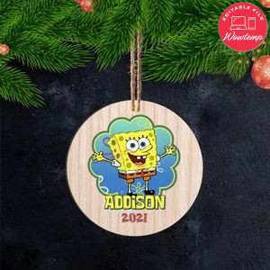 Spongebob Christmas Wood Ornament Gift