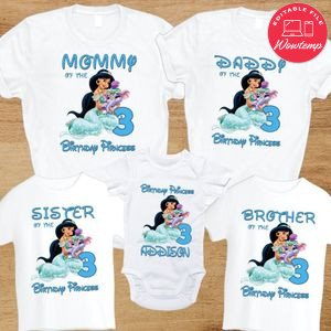 Princess Jasmine Birthday Family Trip Vacation T-Shirt