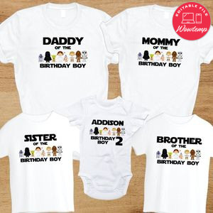 Star wars Birthday Family Matching Party Shirts for Boy