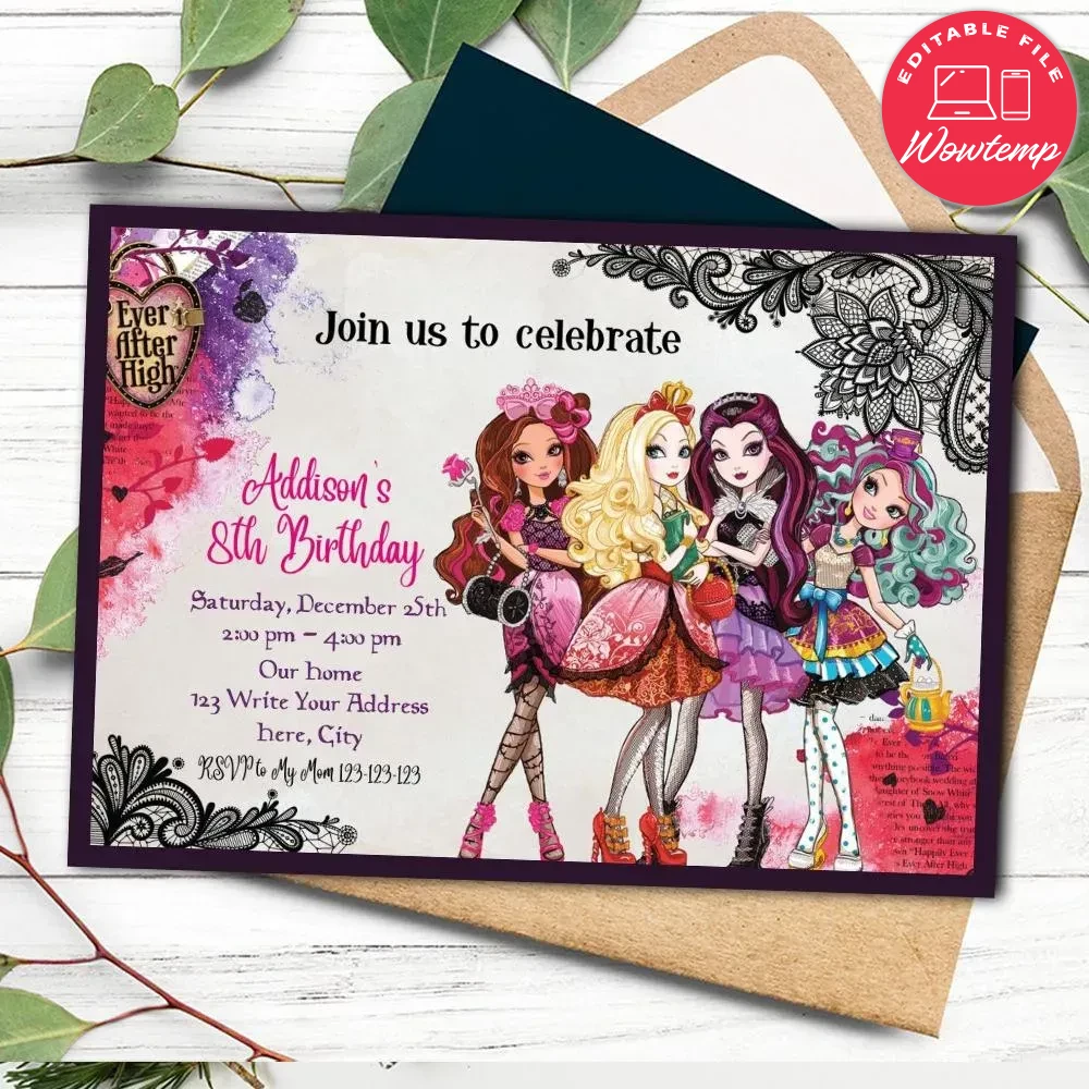 Monster High Birthday Invitation Printable Instant Download | Wowtemp