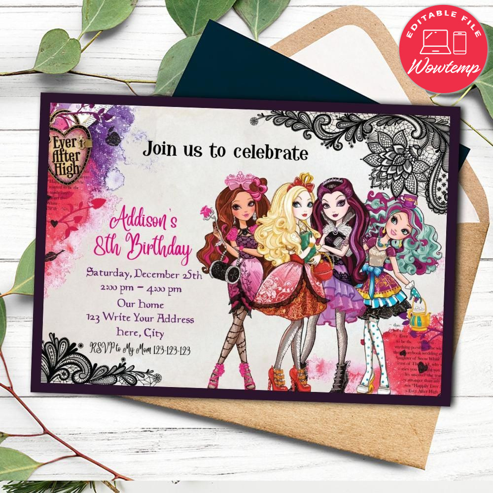 Monster High Birthday Invitation Printable Instant Download | Wowtemp