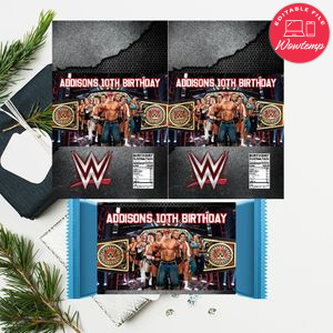 WWE Candy Bar Digital File Printable Instant Download