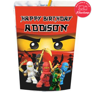 Ninjago Capri Sun Labels Digital File Printable Instant Download