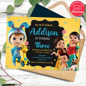 Infobells Invitation Template to Print at Home Instant Download