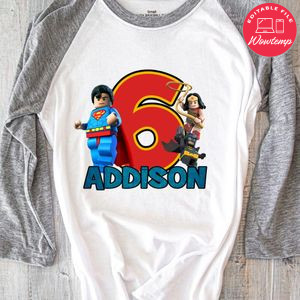 Customizable DC Super Hero Birthday Iron On Transfer Tshirt Instant Download