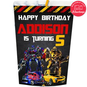 Transformers Capri Sun Labels Digital File Printable Instant Download