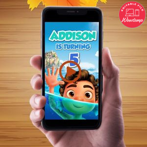 Luca Video Invitation Digital Template Customizable Instant Download