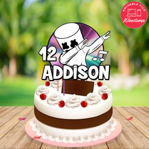 Dj marshmello Birthday Centerpiece Template Printable Instant Download