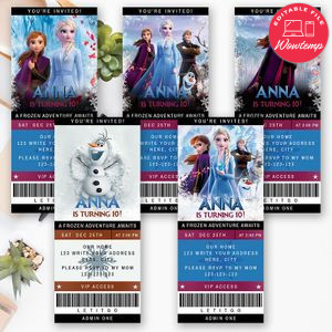 Printable Olaf Frozen 2 Birthday Ticket Invitation Instant Download