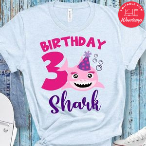 Baby Shark Custom Name Birthday PNG file template for Girl