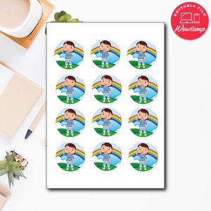 Editable Little Baby Bum Cupcake Toppers Instant Download