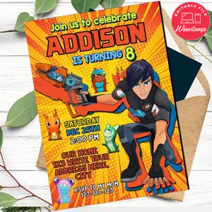 Slugterra Birthday Flyer Template to Print at Home Instant Download