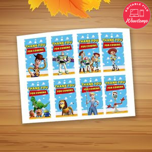 Toy Story 4 Thank you tag Template to Print at Home Instant Download