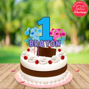 Blues Clues Birthday Cake Topper Template Printable Instant Download