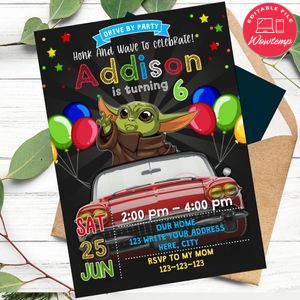Baby Yoda Star Wars Drive By Birthday Parade Invitation Printable Instant Download
