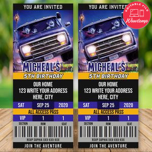 Editable Onward Ticket Birthday Flyer Instant Download