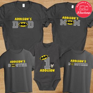 Baby Batman Birthday Family Trip Vacation T-Shirt