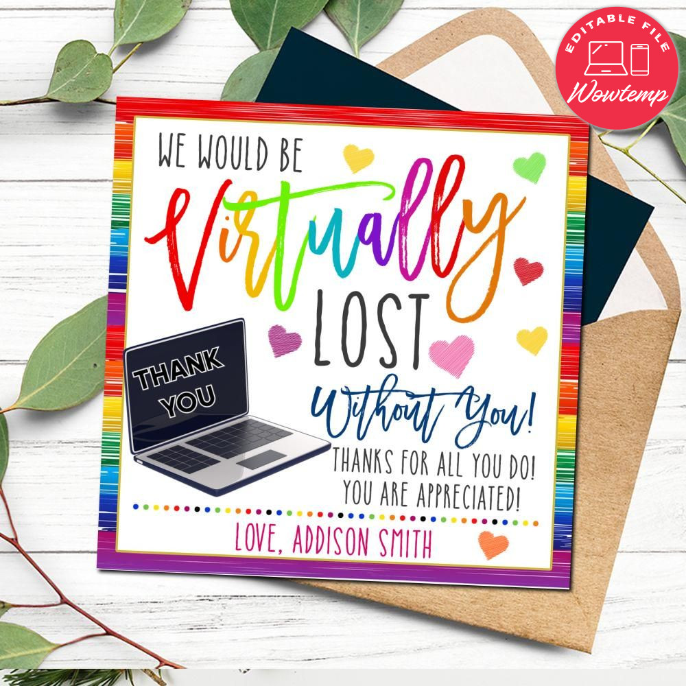 Thank You Long Distance Employee School Gift Card Printable DIY Wowtemp