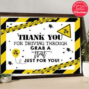 Printable Quarantine Treat Sign Instant Download