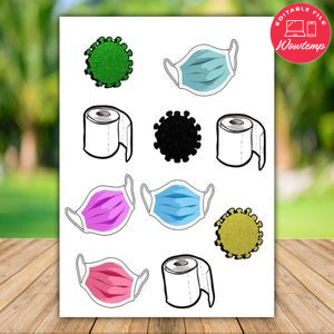 Printable Social Distancing Birthday Cupcake Toppers Instant Download