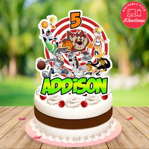 Space Jam Birthday Cake Topper Template Printable Instant Download