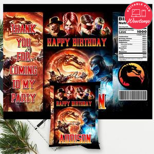 Mortal kombat Chip Bag Digital File Printable Instant Download