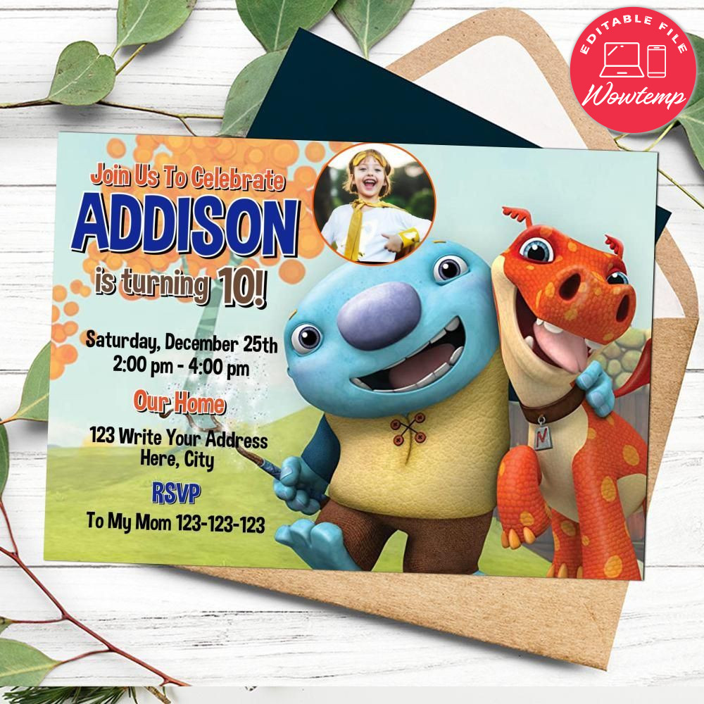 Printable Wallykazam Birthday Flyer With Photo Instant Download