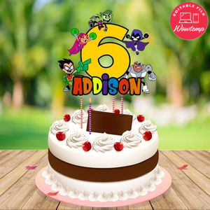 Teen Titan Birthday Cake Topper Template Printable Instant Download