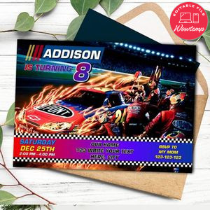 NASCAR Invitation Template to Print at Home Instant Download