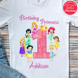Disney Princess Babies Birthday Iron On Transfer Shirt Template Instant Download