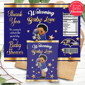 Baltimore Ravens baby Shower Chip Bag Digital File Instant Download