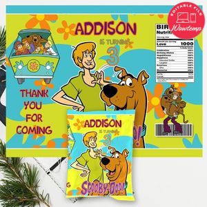 Scooby Doo Chip Bag Digital File Printable Instant Download