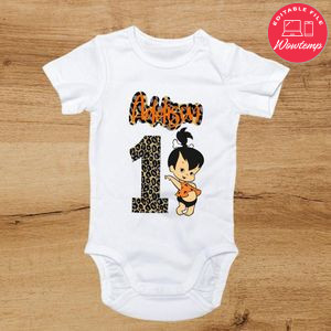 Flintstone Pebbles First Birthday Bodysuit