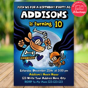 Editable Dogman Party Invitation Instant Download