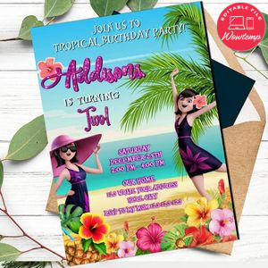 Editable Hotel Transylvania 3 Party Invitation For Girl Instant Download