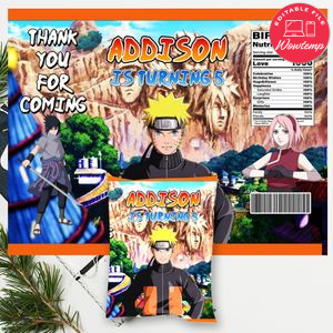 Naruto Chip Bag Digital File Printable Instant Download