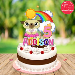 Chip and Potato Birthday Cake Topper Template Printable Instant Download