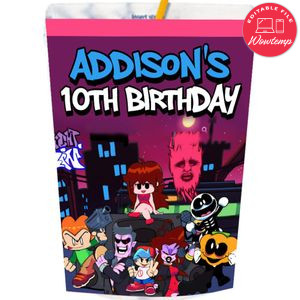 Friday night funkin Capri Sun Labels Digital File Printable Instant Download