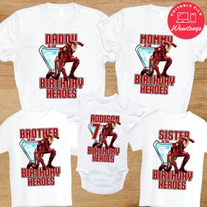 Iron Man Birthday Family Matching Party PNG file template